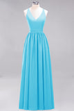 Affordable Chiffon V-Neck Sleeveless Lace Bridesmaid Dress Online