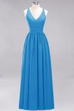 Affordable Chiffon V-Neck Sleeveless Lace Bridesmaid Dress Online
