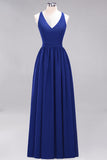 Affordable Chiffon V-Neck Sleeveless Lace Bridesmaid Dress Online
