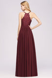 Affordable Chiffon V-Neck Sleeveless Lace Bridesmaid Dress Online