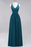 Affordable Chiffon V-Neck Sleeveless Lace Bridesmaid Dress Online