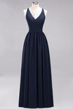Affordable Chiffon V-Neck Sleeveless Lace Bridesmaid Dress Online