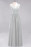 Affordable Chiffon V-Neck Sleeveless Lace Bridesmaid Dress Online