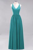 Affordable Chiffon V-Neck Sleeveless Lace Bridesmaid Dress Online