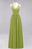 Affordable Chiffon V-Neck Sleeveless Lace Bridesmaid Dress Online