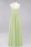 Affordable Chiffon V-Neck Sleeveless Lace Bridesmaid Dress Online