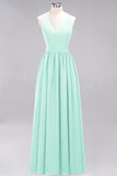 Affordable Chiffon V-Neck Sleeveless Lace Bridesmaid Dress Online