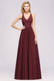 Affordable Chiffon V-Neck Sleeveless Lace Bridesmaid Dress Online