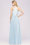 Affordable Chiffon V-Neck Sleeveless Lace Bridesmaid Dress Online