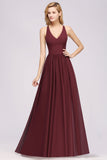 Affordable Chiffon V-Neck Sleeveless Lace Bridesmaid Dress Online