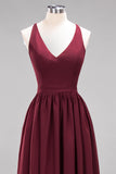 Affordable Chiffon V-Neck Sleeveless Lace Bridesmaid Dress Online