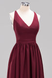 Affordable Chiffon V-Neck Sleeveless Lace Bridesmaid Dress Online
