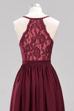 Affordable Chiffon V-Neck Sleeveless Lace Bridesmaid Dress Online