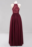 Affordable Chiffon V-Neck Sleeveless Lace Bridesmaid Dress Online