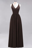 Affordable Chiffon V-Neck Sleeveless Lace Bridesmaid Dress Online