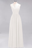 Affordable Chiffon V-Neck Sleeveless Lace Bridesmaid Dress Online