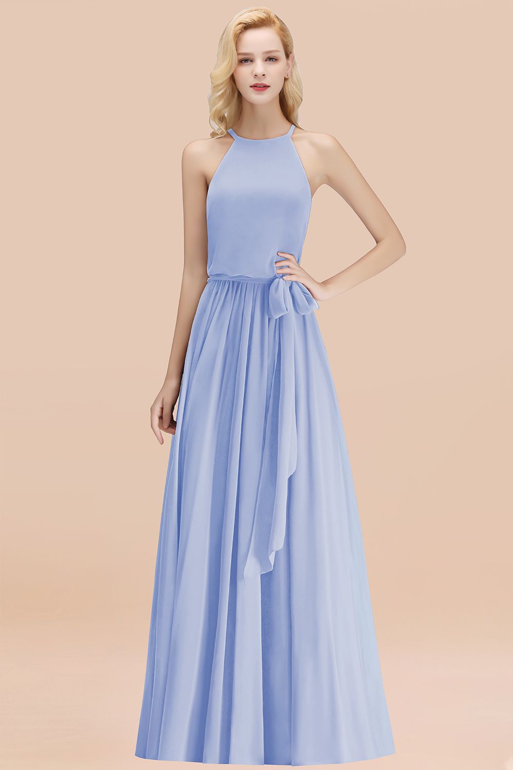 Affordable Halter Bow Long Bridesmaid Dresses Modest Burgundy Chiffon Newinlook Affordable Halter Bow Long Bridesmaid Dresses Modest Burgundy Chiffon Newinlook