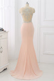 Affordable Jewel Appliques Sleeveless Prom Dresses with Front Slit Online