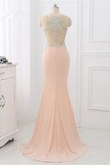 Affordable Jewel Appliques Sleeveless Prom Dresses with Front Slit Online