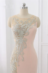 Affordable Jewel Appliques Sleeveless Prom Dresses with Front Slit Online