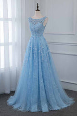 Affordable Jewel Sleeveless A-line Prom Dresses with Lace Online