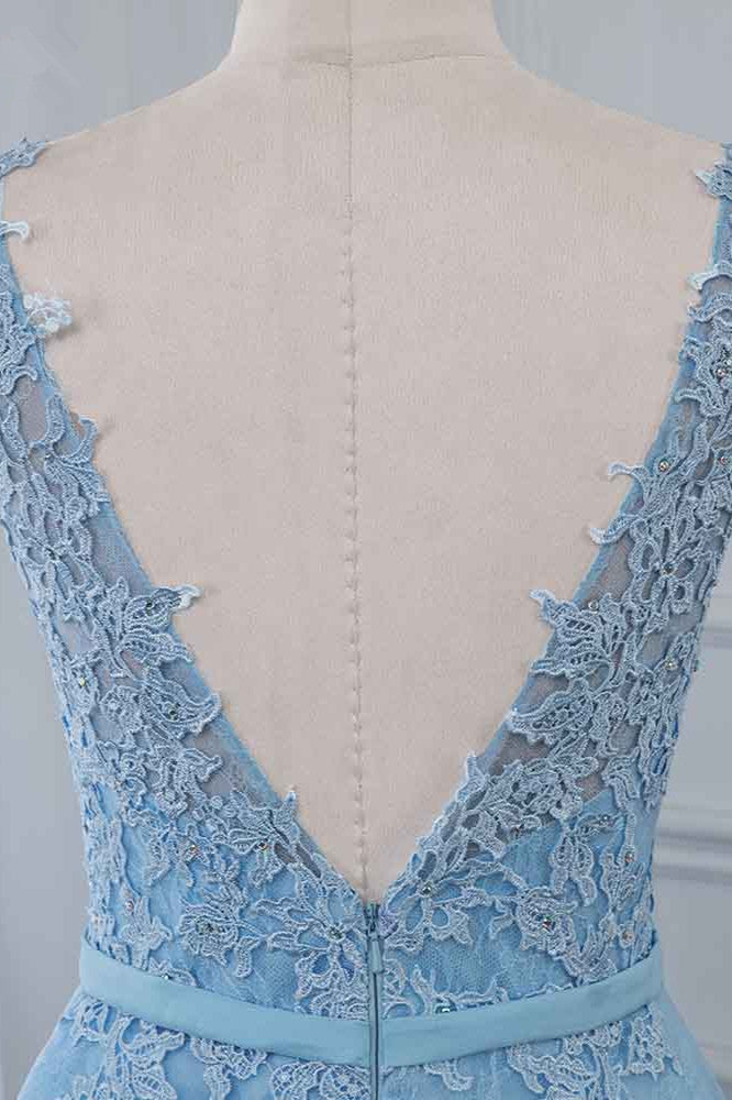 Affordable Jewel Sleeveless A-line Prom Dresses with Lace Online
