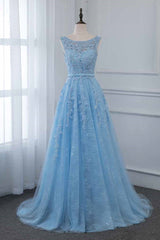 Affordable Jewel Sleeveless A-line Prom Dresses with Lace Online