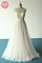 Affordable Jewel Sleeveless A-line Wedding Dresses Tulle Lace Bridal Gowns Online