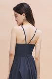 Affordable Jewel Sleeveless Stormy Chiffon Bridesmaid Dress with Ruffles Online