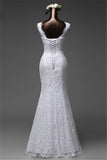 Affordable Lace Jewel Sleeveless Mermaid Wedding Dresses Online