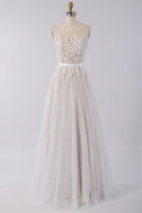 Affordable Sleeveless Jewel Appliques Wedding Dress Tulle Ruffles A-line Bridal Gowns On Sale