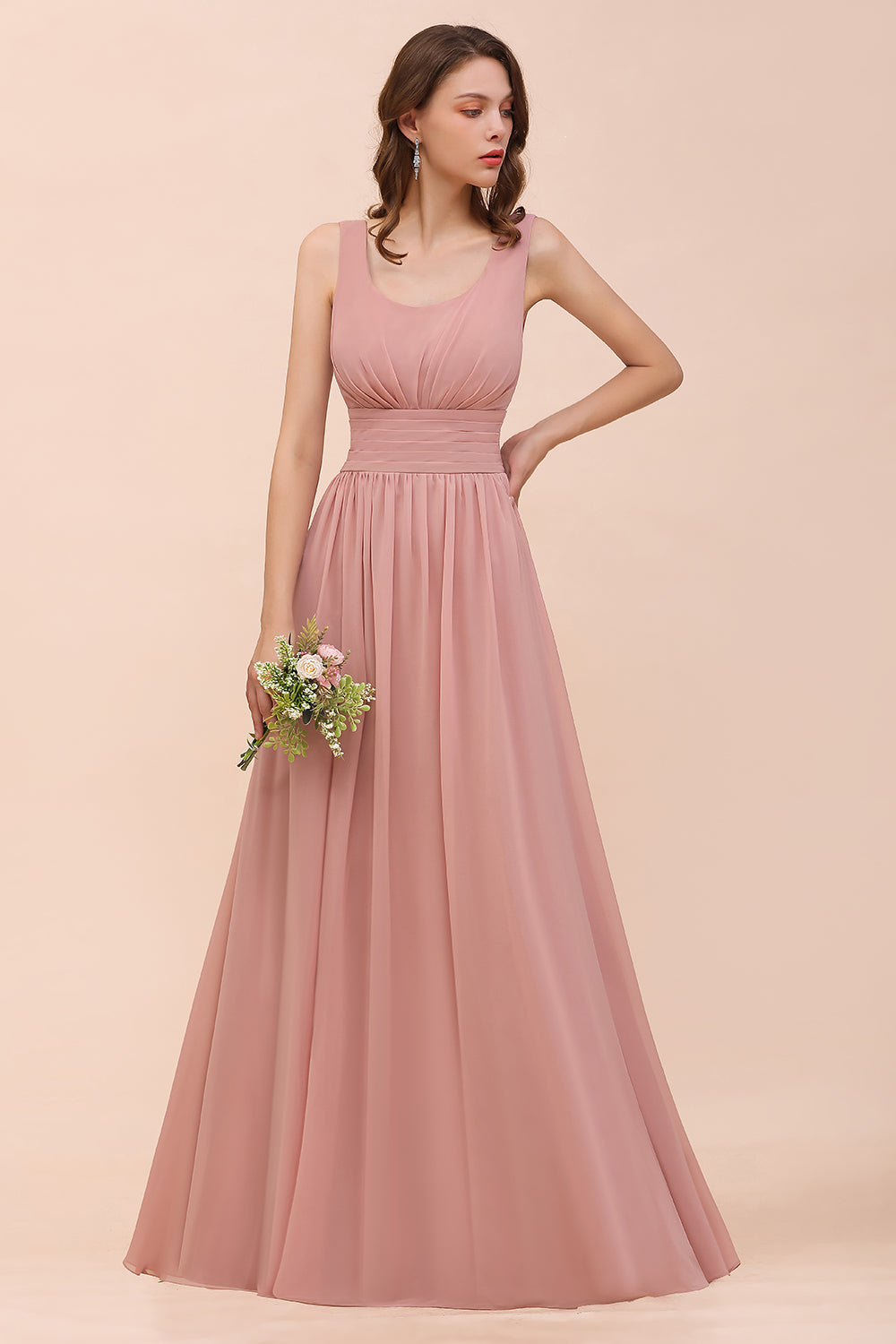 Affordable Sleeveless Ruffle Vintage Mauve Bridesmaid Dresses – Newinlook Affordable Sleeveless Ruffle Vintage Mauve Bridesmaid Dresses – Newinlook