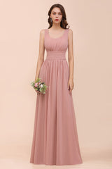 Affordable Sleeveless Ruffle Vintage Mauve Bridesmaid Dress