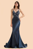 Affordable Spaghetti Straps V-Neck Prom Dresses Sleeveless Appliques Beadings Party Dresses Online
