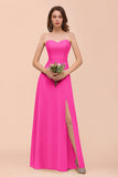 Affordable Strapless Front Slit Long Dusty Sage Bridesmaid Dress