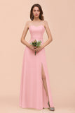 Affordable Strapless Front Slit Long Dusty Sage Bridesmaid Dress