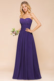 Affordable Sweetheart Sequins Regency Bridesmaid Dress with Pleats