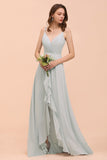 Affordable V-Neck Ruffle Mist Chiffon Bridesmaid Dresses Affordable