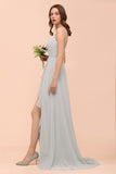 Affordable V-Neck Ruffle Mist Chiffon Bridesmaid Dresses Affordable
