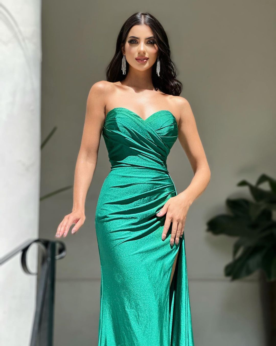 Newinlook Green Sweetheart Sleeveless Slim Evening Dress