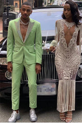 Newinlook Bespoke Jade Peaked Lapel Party Prom Suit - New Arrivals, 2 Pieces for Man
