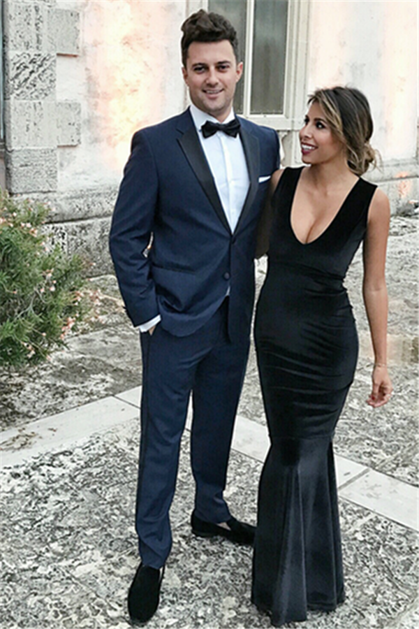 Newinlook Navy Blue Prom Suit - Bespoke Party for Boy on Sale with Notch Lapel