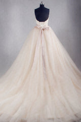 Ball Gown Strapless Sweetheart Tulle Wedding Dress Sweetheart Sleeveless Ruffles Bridal Gowns Online
