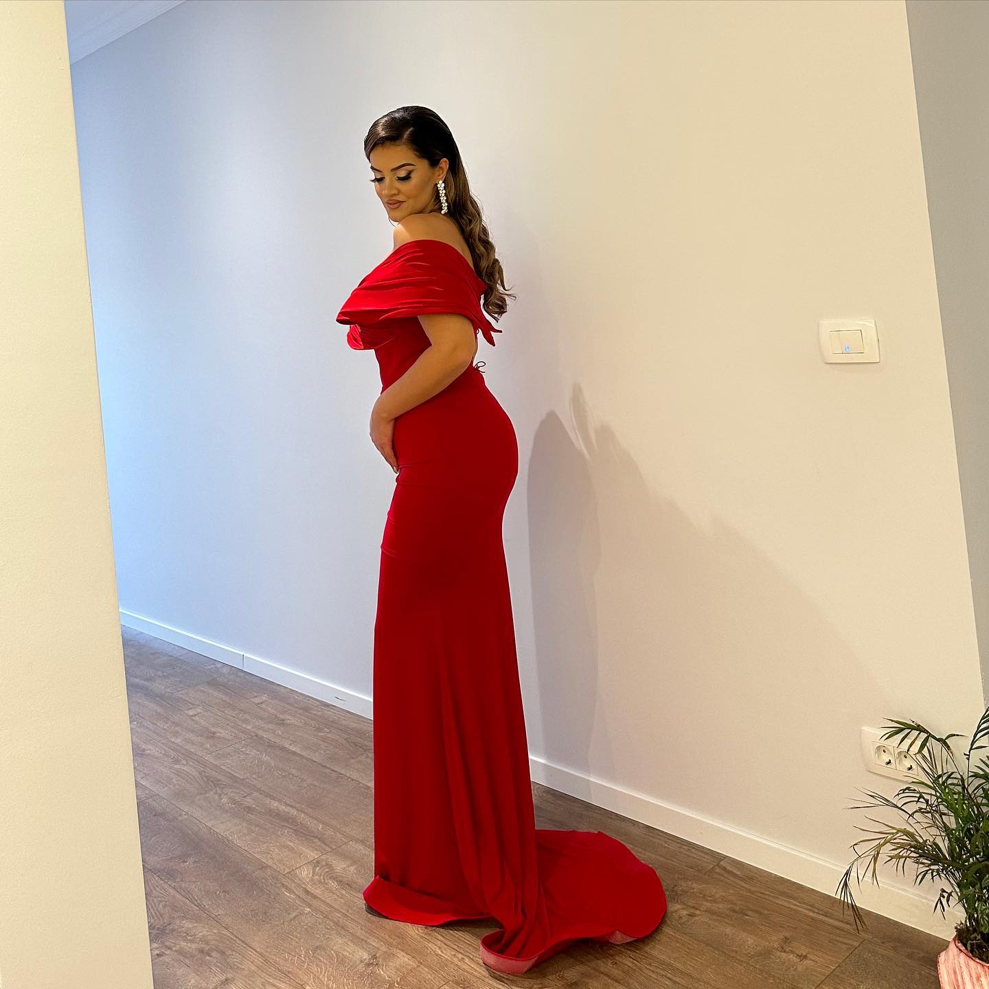 ruby prom dresses Ashley Lauren 11108 Size 6 Ruby Red Long Fitted Sequin Mermaid Prom Dress Pageant V Neck