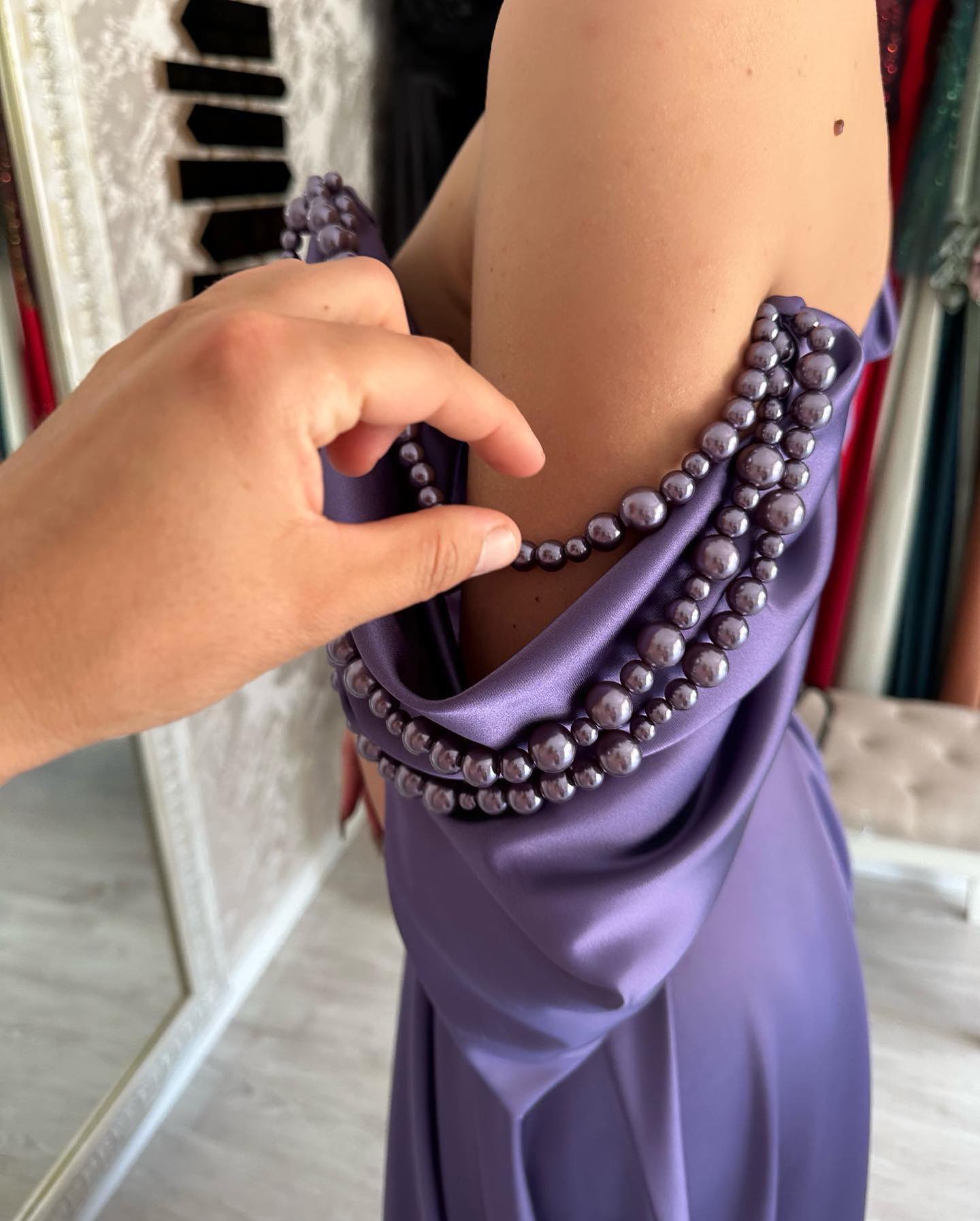 Beautiful Long Purple A-line Prom Dress with Off-the-shoulder Sleeveless Design and High Slit
