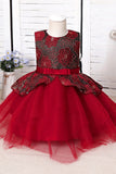 Blue Mix Black Lace Flower Girl Dress
