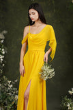 Bridesmaid Dress Side Split Long Chiffon