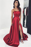 Bugurndy Spaghetti-Straps Mermaid Prom Dress With Slit Long Party Gowns