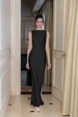 婢跺秴鍩桹ne Shoulder Long Sleeve Long High Split Formal Dress With Beading