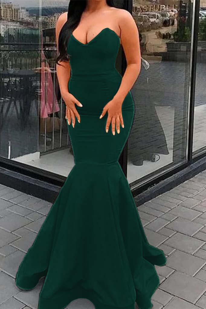 Newinlook Sweetheart Mermaid Yellow Evening Dress